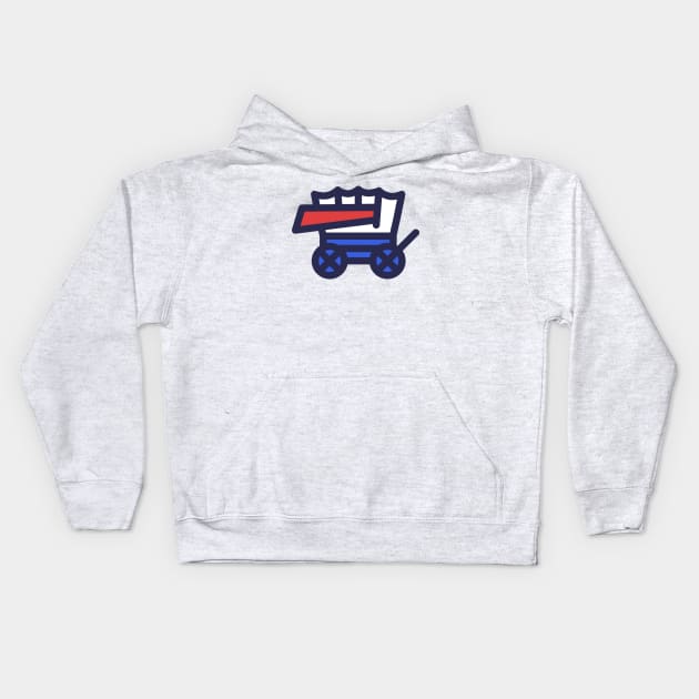 Buffalo Circle the Wagons Kids Hoodie by Carl Cordes